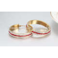 Stainless steel round crystal stud earring,gold diamond hoop earrings